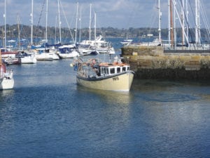Tizzardlee-on a Cygnus 32 fishing boat was launched at Mylor yacht harbour after an extensive refit