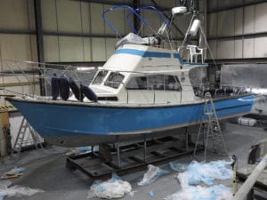 Free Spirit Aquabell Sports Cruiser topside painted at Mylor