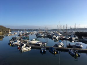 Mylor Yacht Harbour winter morning on the marina