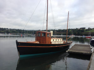 Soleil d'Or Classic Motor launch at Mylor Yacht Harbour