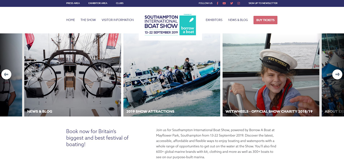 Southampton Boat Show 2019. 13th - 22nd September.