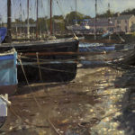 Painting by John Walsom - 'Mylor Yacht Harbour - Low Tide' Royal Society of marine Artists